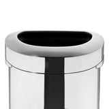 Bolero 'D' Shape Bin with Open Lid Brushed Steel 86Ltr