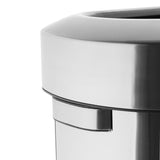 Bolero 'D' Shape Bin with Open Lid Brushed Steel 86Ltr