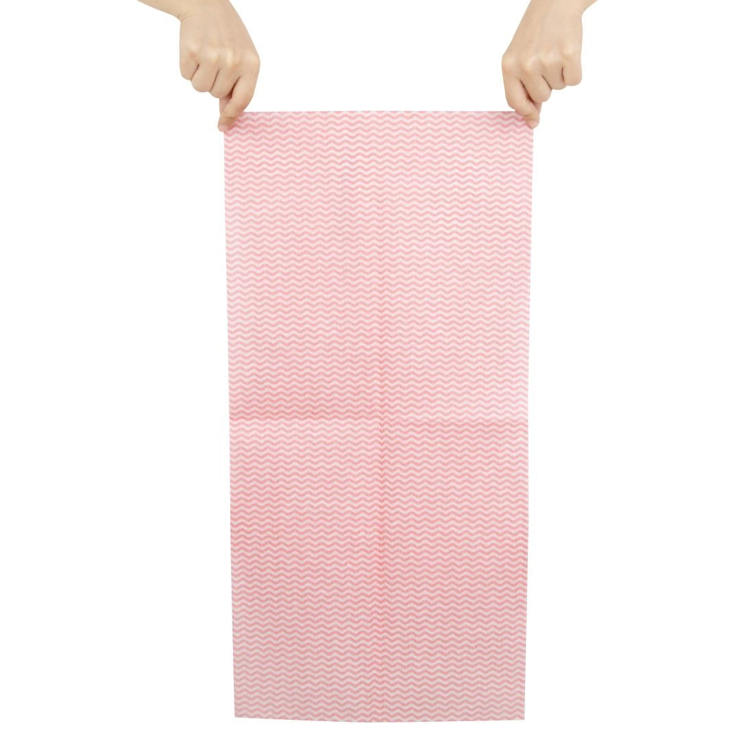 Jantex Washroom Cleaning Cloth Red (50 Pack)
