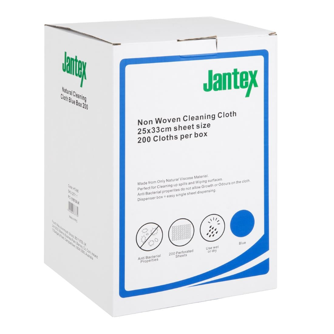 Jantex Green Compostable Cleaning Cloth Blue (200 Pack)