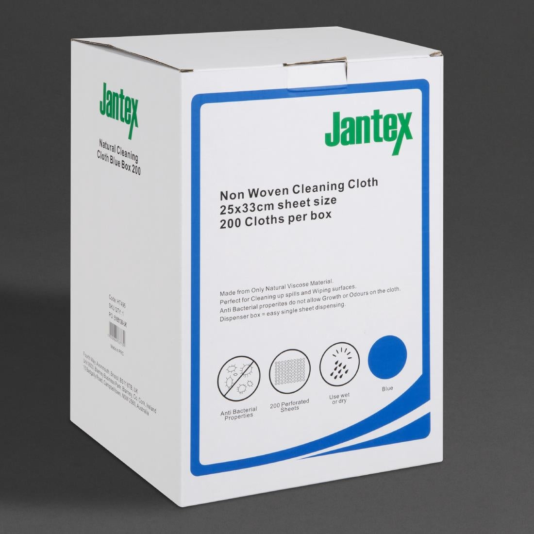 Jantex Green Compostable Cleaning Cloth Blue (200 Pack)