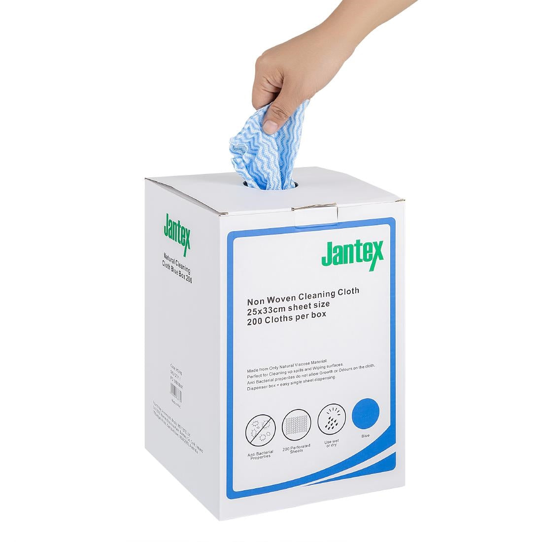 Jantex Green Compostable Cleaning Cloth Blue (200 Pack)
