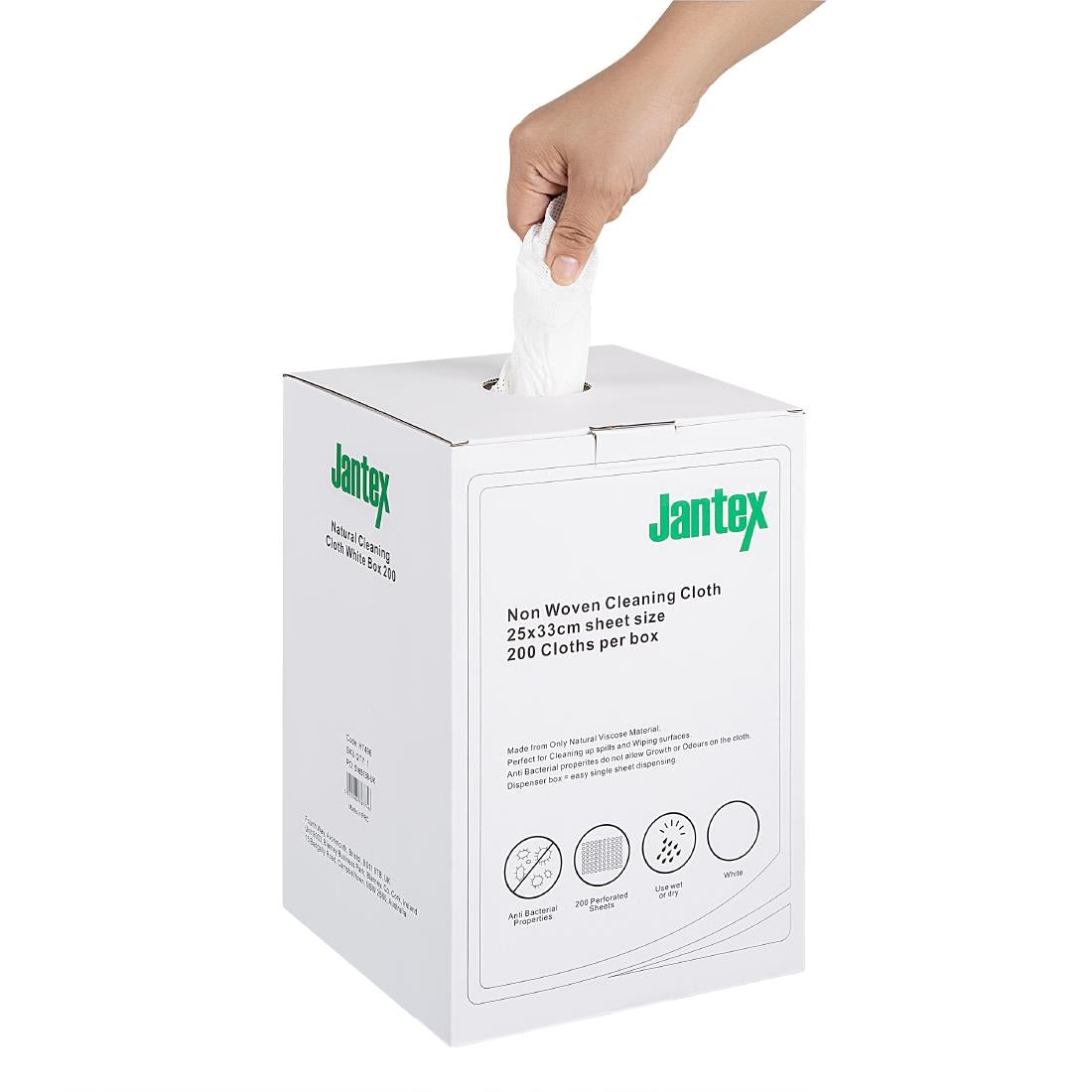 Jantex Green Compostable Cleaning Cloth White (200 Pack)
