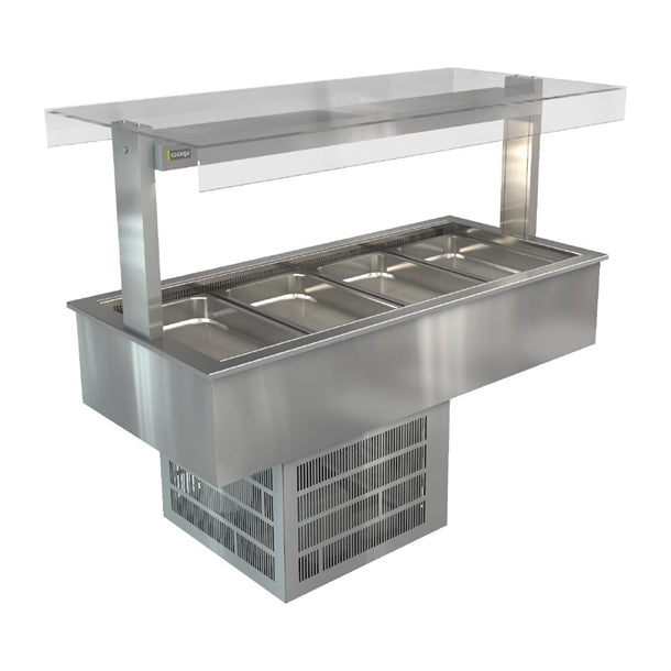 Cossiga Linear Series Drop-in Refrigerated Well Flat Top Sneeze Guard 1485mm