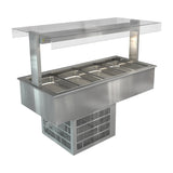 Cossiga Linear Series Drop-in Refrigerated Well w/Flat Top Sneeze Guard 1485mm