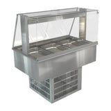 Cossiga Linear Series Drop-in Refrigerated Well Full Square Glass Gantry 1145mm