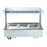 Cossiga Linear Series Drop-in Bain Marie 3x1/1GN w/Flat Top Sneeze Guard 1145mm