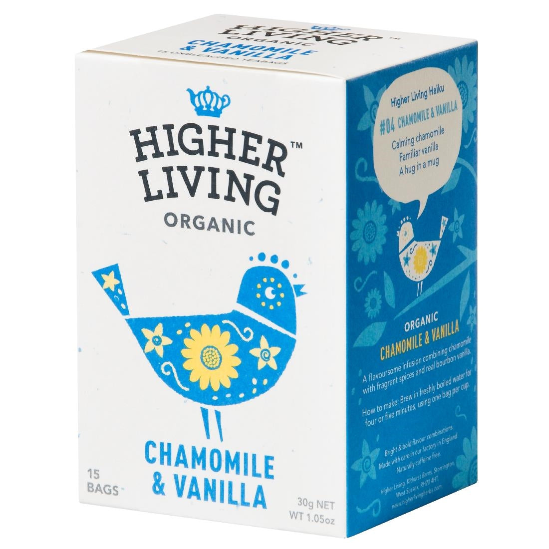 Higher Living Chamomile & Vanilla Organic Teabags (60 Pack)