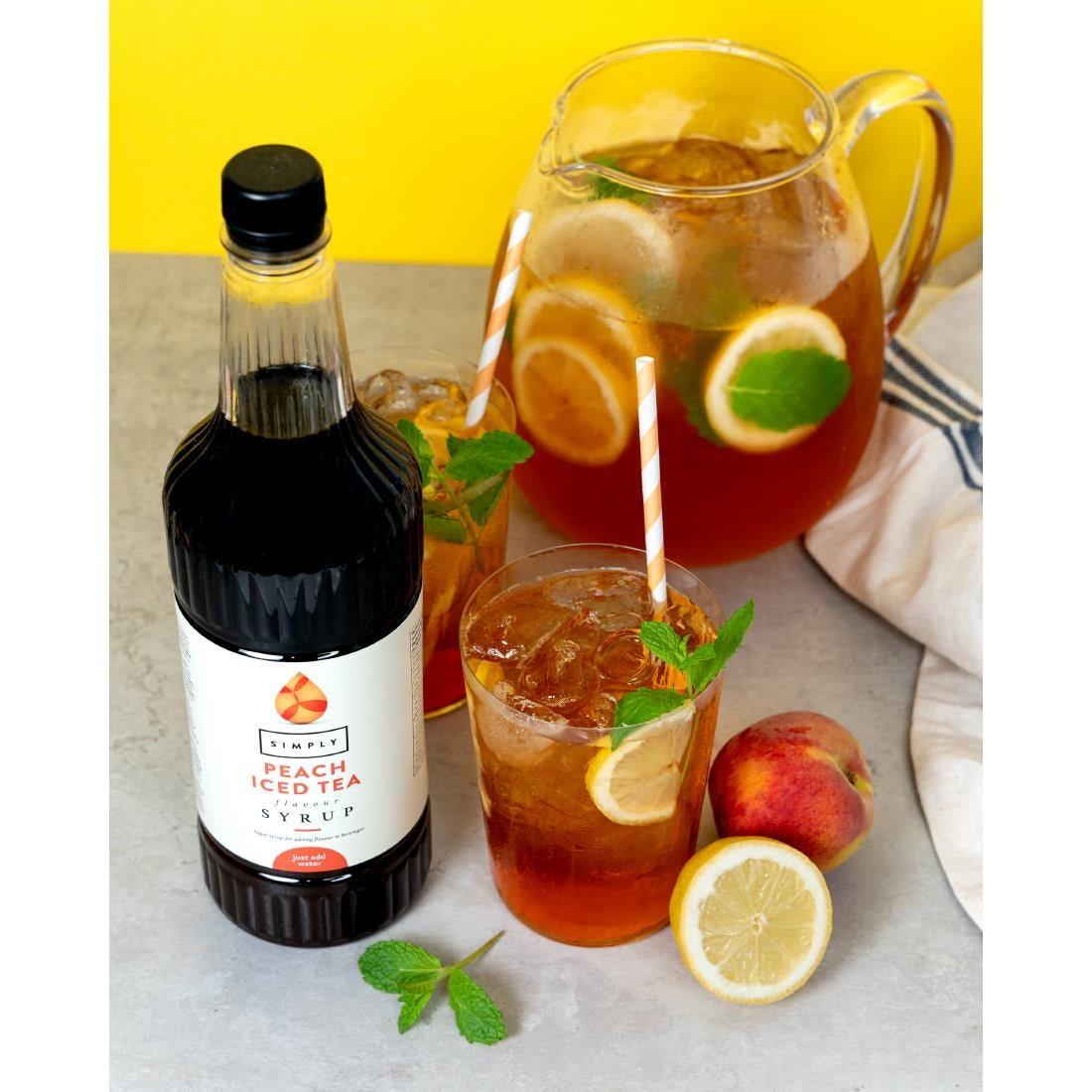 Simply Peach Iced Tea Syrup 1Ltr