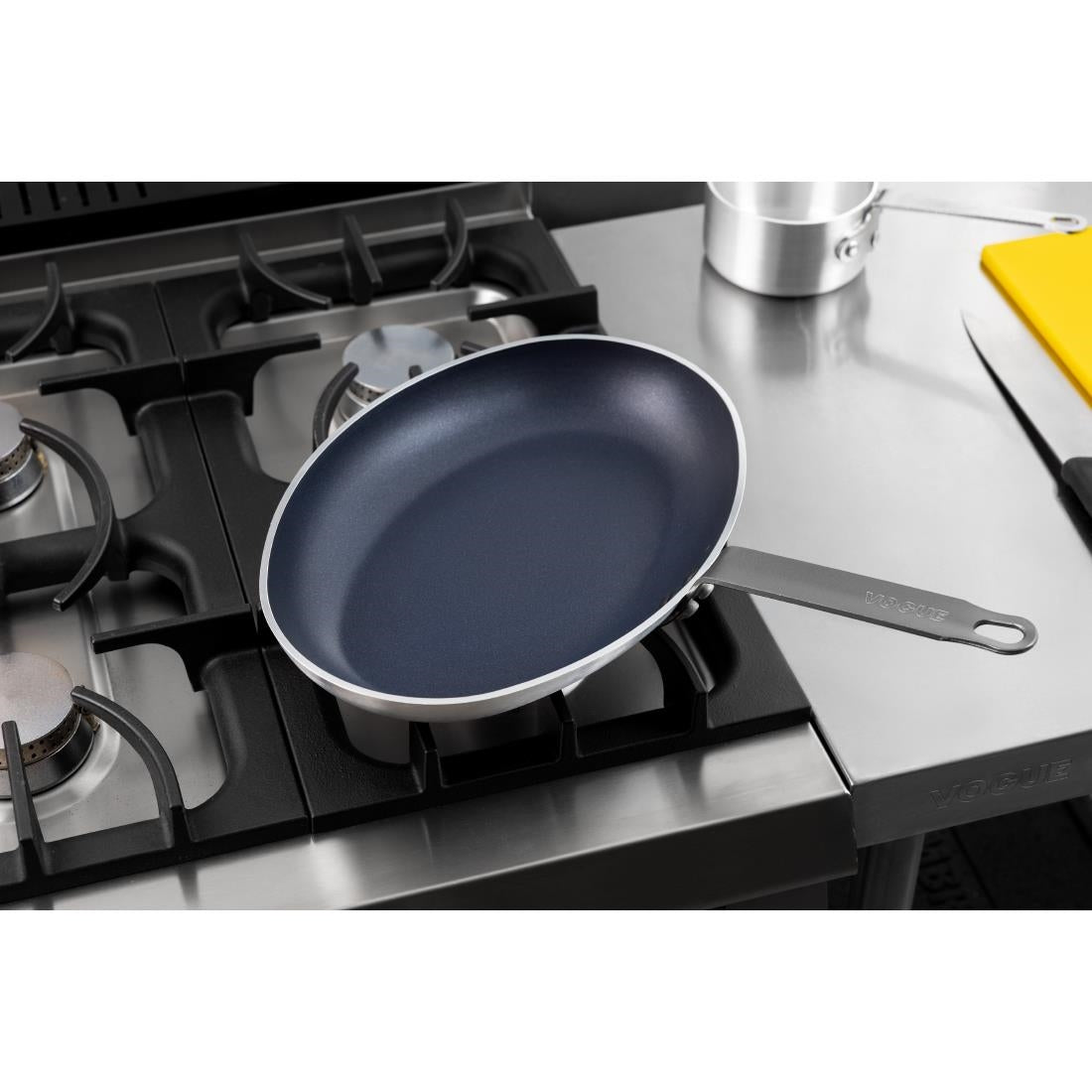 Vogue Aluminium Non-Stick Teflon Platinum Plus Oval Frying Pan 36cm