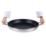 Vogue Aluminium Non-stick Teflon Platinum Plus Paella Pan 45cm
