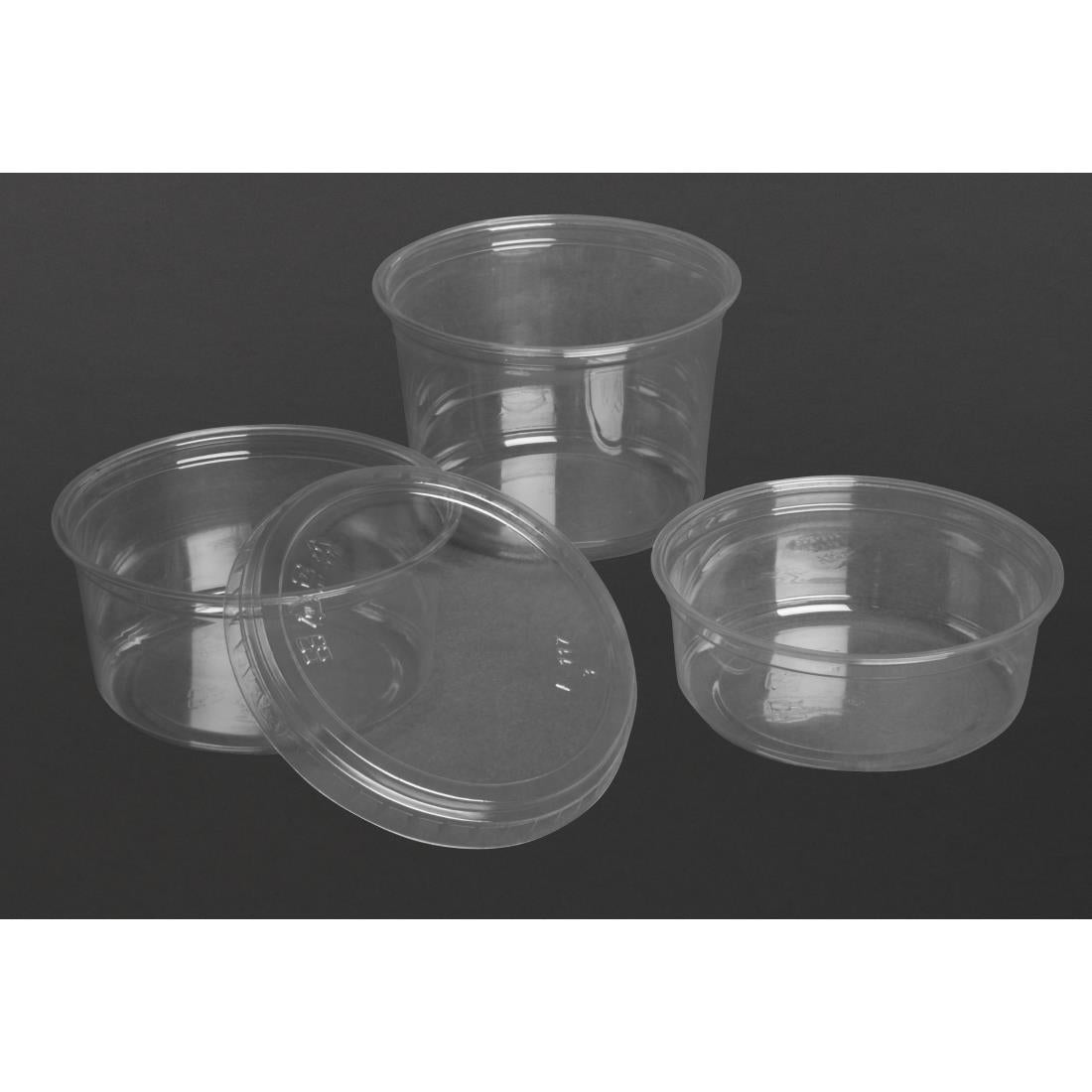 Fiesta Recyclable rPET Flat Lids for Deli Cups 8/12/16oz (300 Pack)