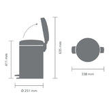 Brabantia NewIcon Pedal Bin Bucket Brilliant Steel 12Ltr