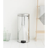 Brabantia NewIcon Pedal Bin Bucket Brilliant Steel 30Ltr