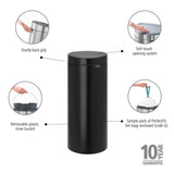 Brabantia Touch Bin Matt Black 30Ltr