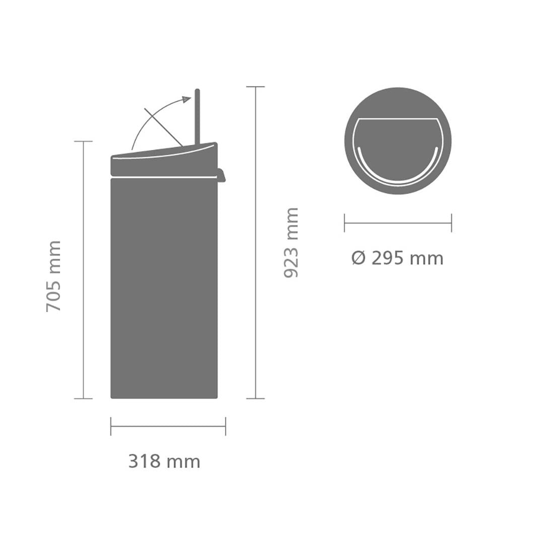 Brabantia Touch Bin Matt Steel 30Ltr