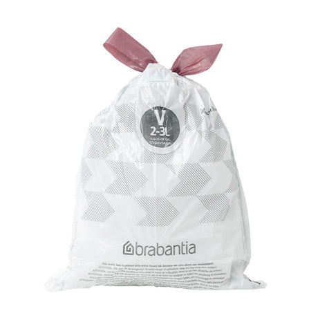 Brabantia PerfectFit Bin Bags, Code V, 2-3Ltr (40 Pack)