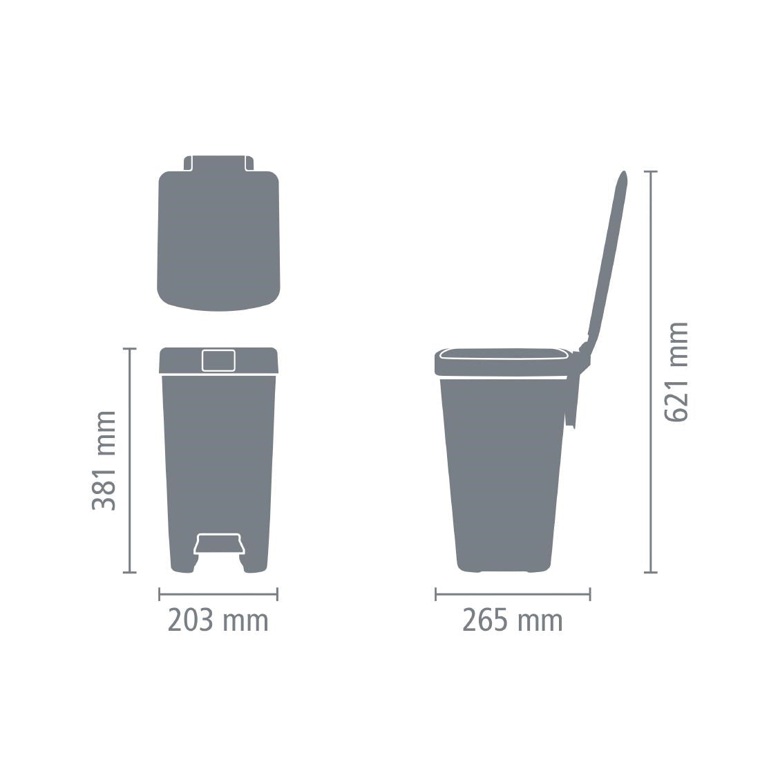 Brabantia Pedal Bin Dark Grey 10Ltr