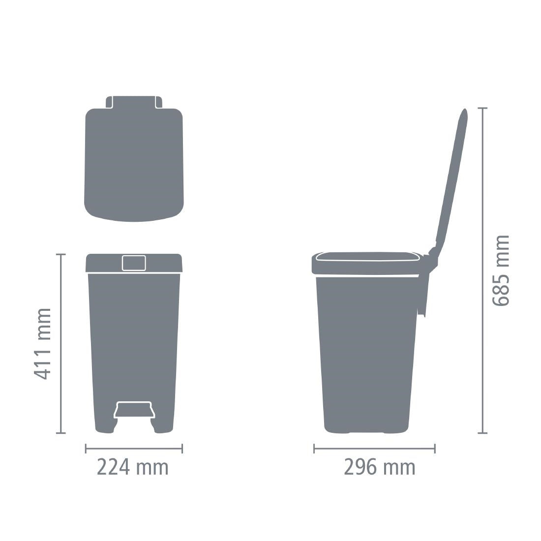 Brabantia StepUp Pedal Bin Jade Green 16Ltr