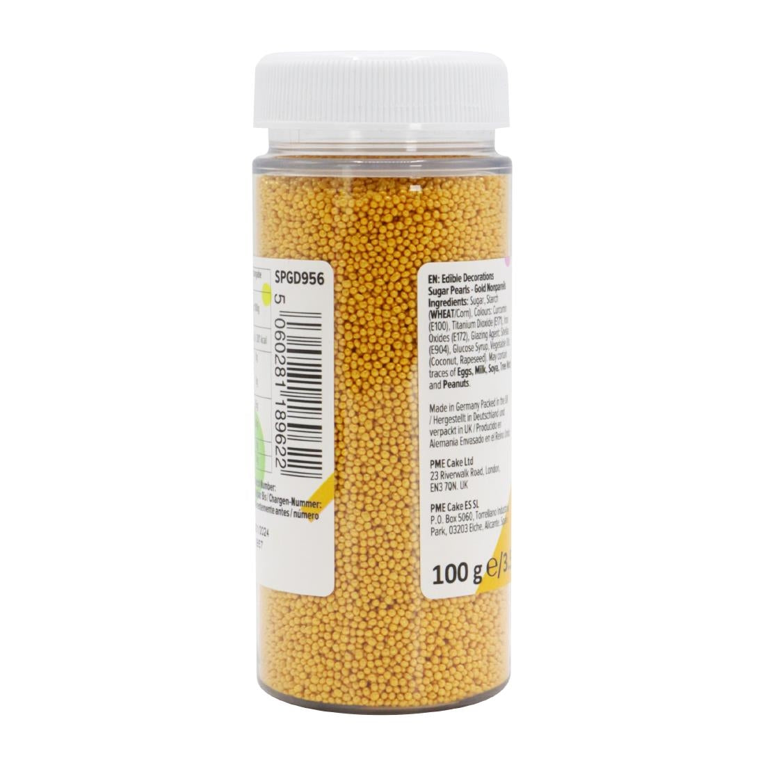 PME Sugar Pearls Nonpareils 100g - Gold