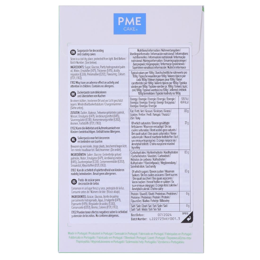 PME Sugar Paste Fondant Green 250g