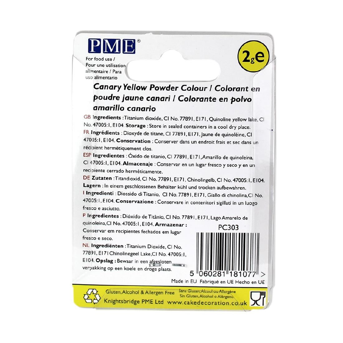 PME Powder Colours Canary Yellow 2g
