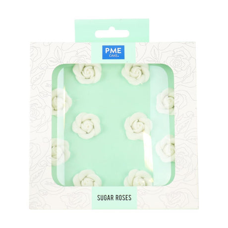 PME White Sugar Roses 25mm (10 Pack)