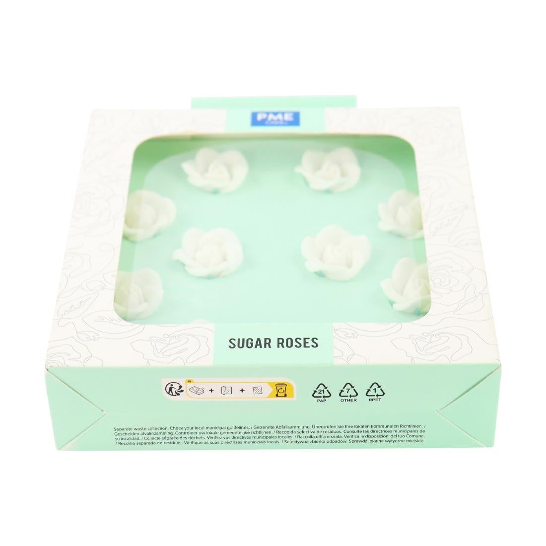 PME White Sugar Roses 25mm (10 Pack)