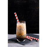 Fiesta Compostable Bubble Tea Straws Red & White 210mm (150 Pack)