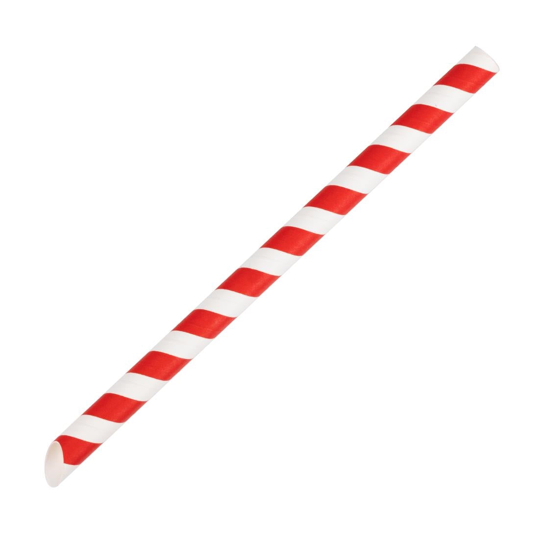 Fiesta Compostable Bubble Tea Straws Red & White 210mm (150 Pack)