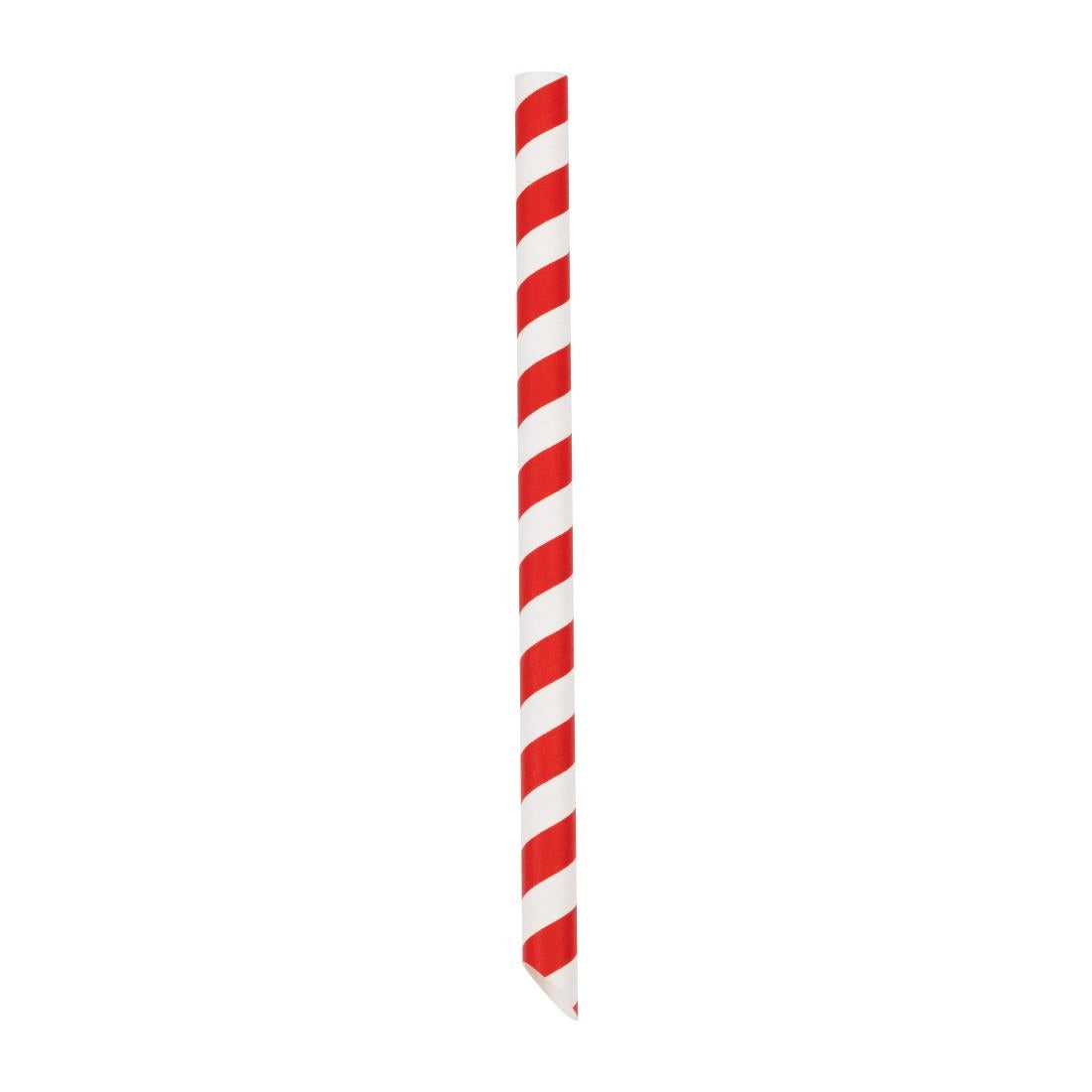 Fiesta Compostable Bubble Tea Straws Red & White 210mm (150 Pack)