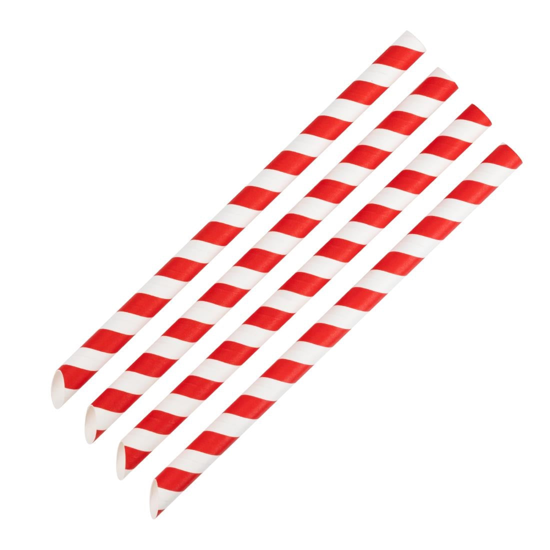 Fiesta Compostable Bubble Tea Straws Red & White 210mm (150 Pack)