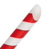 Fiesta Compostable Bubble Tea Straws Red & White 210mm (150 Pack)
