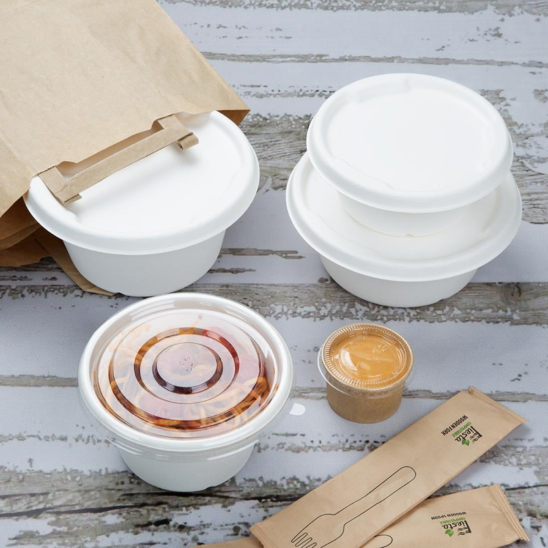 Fiesta Compostable Bagasse Bowl Base 750ml (50 Pack)