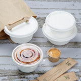 Fiesta Compostable Bagasse Lids for 750/900ml Bowl Bases (50 Pack)