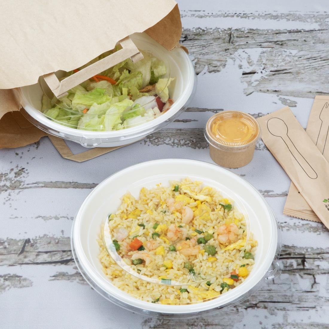 Fiesta Compostable Bagasse Poke Bowl Bases 24oz (50 Pack)