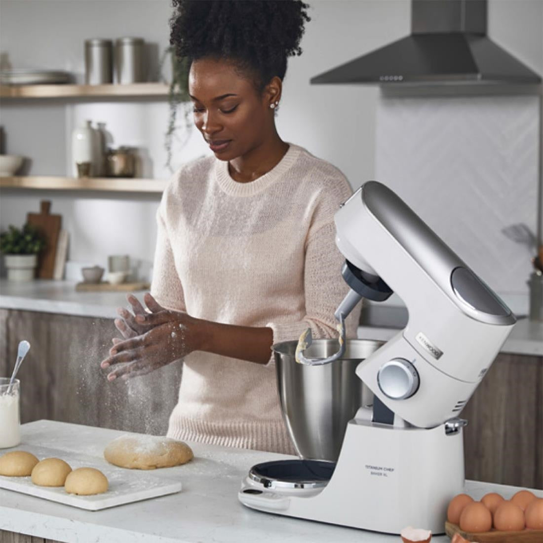 Kenwood Titanium Chef Baker Stand Mixer White XL KVL65.001WH