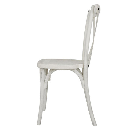 Bolero Manhattan Cross-Back Resin Chairs Limewash (4 Pack)