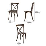 Bolero Manhattan Cross-Back Resin Chairs Dark Wood Effect (4 Pack)