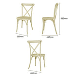 Bolero Manhattan Cross-Back Resin Chairs Natural (4 Pack)