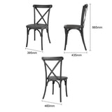 Bolero Manhattan Cross-Back Resin Chairs Black (4 Pack)
