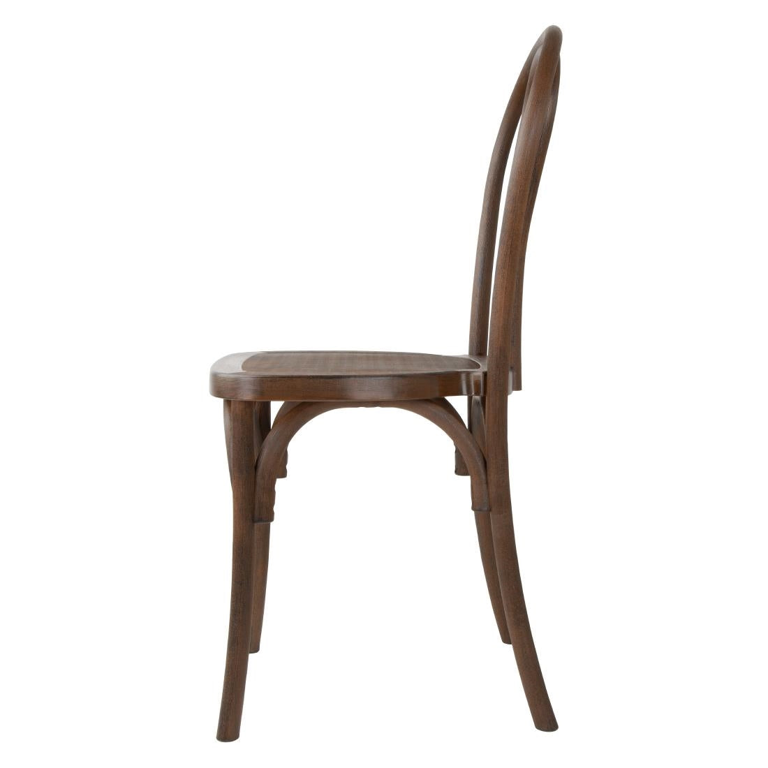 Bolero Soho Bentwood Style Resin Chairs Walnut (4 Pack)