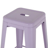 Bolero Bistro Metal High Stools Lilac Pop (4 Pack)