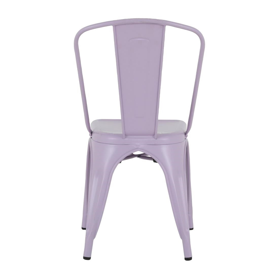 Bolero Bistro Metal Chairs Lilac Pop (4 Pack)
