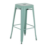 Bolero Bistro Metal High Stools Olive Green (4 Pack)