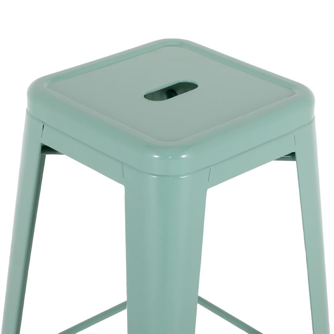Bolero Bistro Metal High Stools Olive Green (4 Pack)