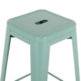 Bolero Bistro Metal High Stools Olive Green (4 Pack)