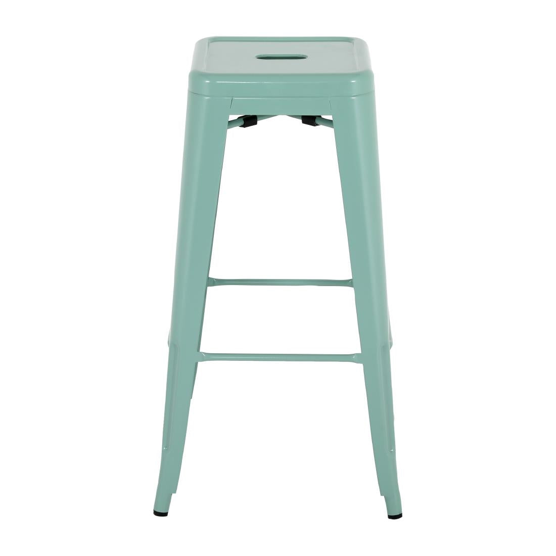 Bolero Bistro Metal High Stools Olive Green (4 Pack)