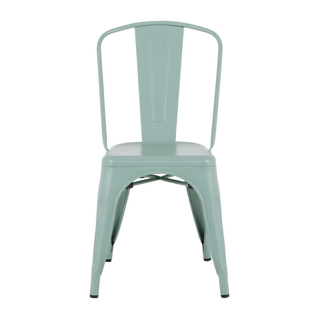 Bolero Bistro Metal Chairs Olive Green (4 Pack)