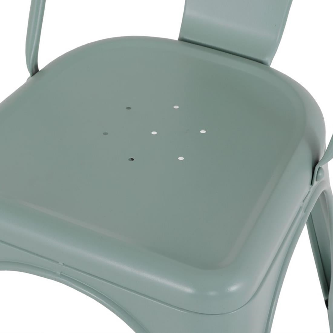 Bolero Bistro Metal Chairs Olive Green (4 Pack)